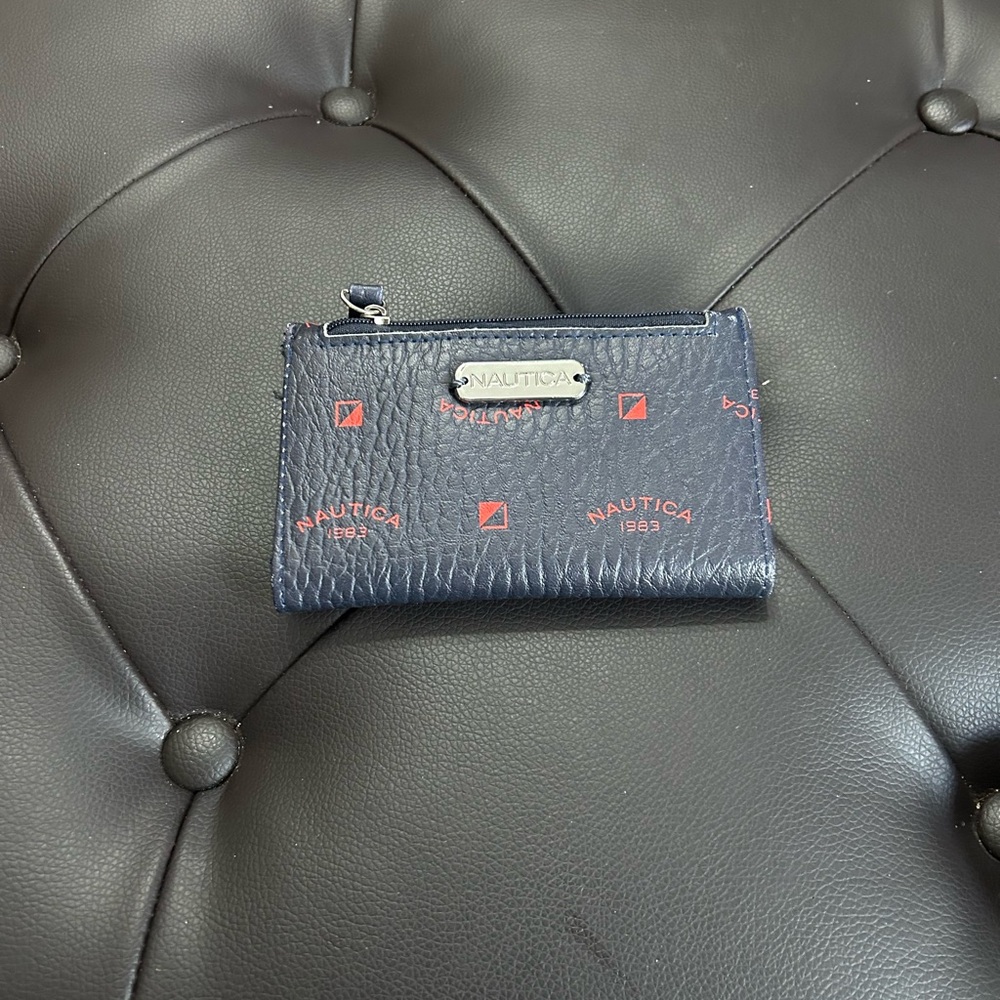 Nautica Blue and Red Card Wallet